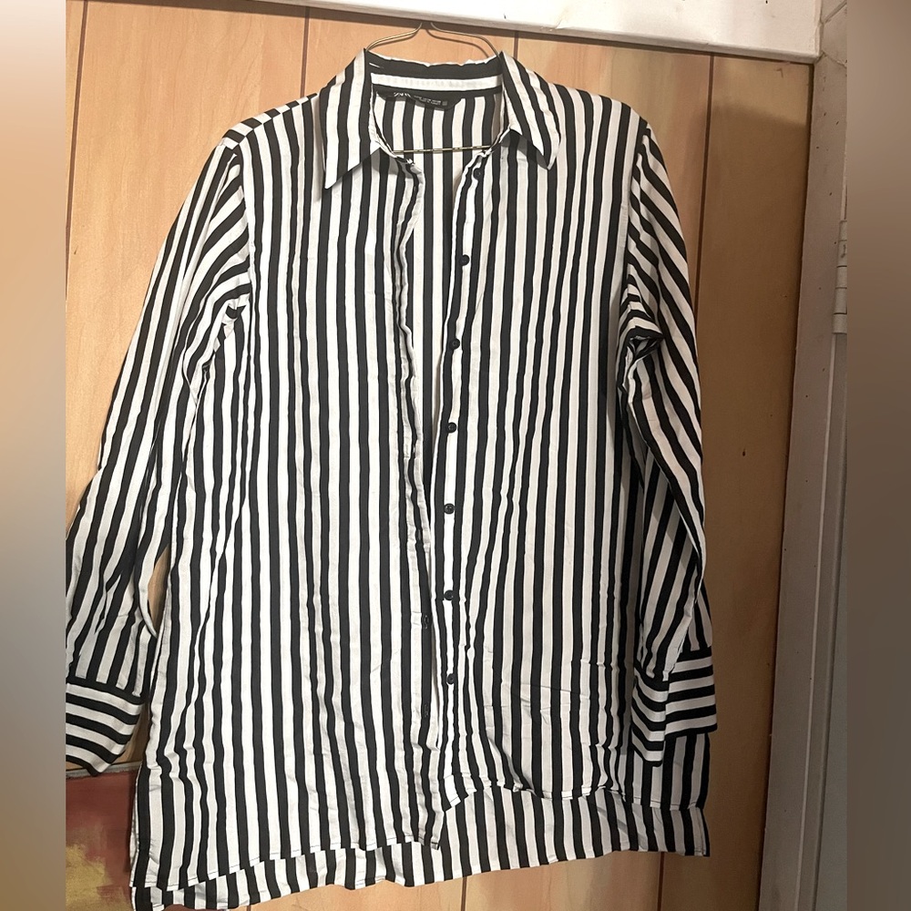 Zara striped button down top